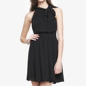 Express NWOT Black Chiffon High Neck Mini Dress 2